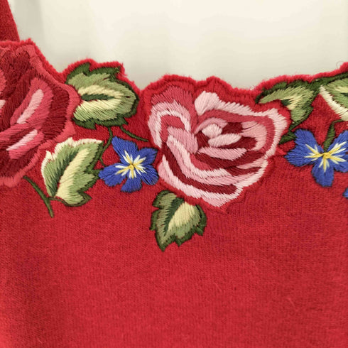 ケイタマルヤマ KEITA MARUYAMA バラ刺繍 ニットワンピース レディース JPN:1