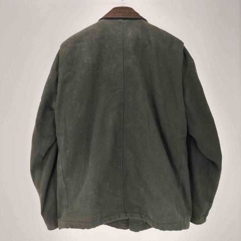 SIGTAC 90-00S Moss Green Duck Work Jacket 裏地フリース 襟スエード ダック地 コットン ワーク ジャケット モスグリーン ビックサイズ メンズ import:M