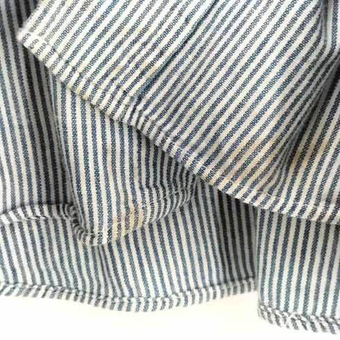 エルエルビーン L.L.Bean 80-90S USA製 両ポケット ストライプ コットン レギュラーカラー L/S シャツ メンズ import:XL