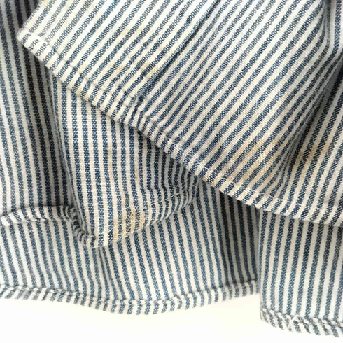 エルエルビーン L.L.Bean 80-90S USA製 両ポケット ストライプ コットン レギュラーカラー L/S シャツ メンズ import:XL
