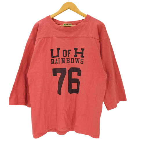 サンサーフ SUN SURF SPORT WEAR U OF H RAINBOES SLUBYARN FOOTBALL TEE スラブヤーン フットボール ナンバリング 76 カレッジ L/S カットソー ロンT ビックサイズ メンズ import:XL