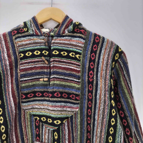 Indian Raster Short Baja hoodie Mexican Parka インド綿 コットン 総柄 ネイティブ ラスター メキシカン スキッパー アノラック ショート フーディー パーカー 短丈 メンズ import:M