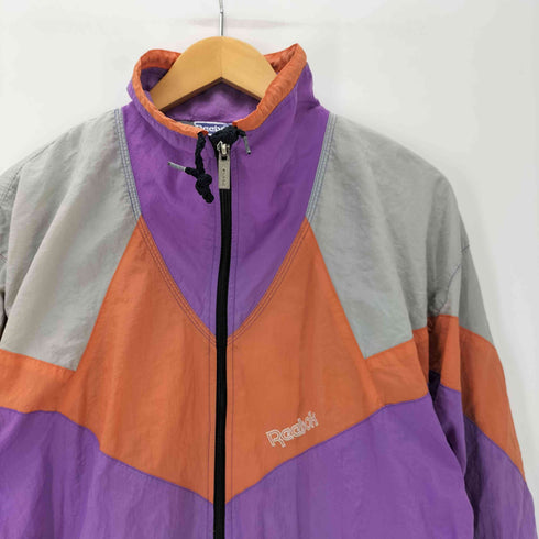 リーボック Reebok APPAREL 90S Nylon Jacket ユニオンジャック 刺繍 タグ マルチカラー スイッチング ナイロン ジャケット ブルゾン メンズ import:M