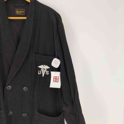 バッカーズ Backers カドゥケウス US 刺繍 ショールカラー 細畝 コーデュロイ コート メンズ