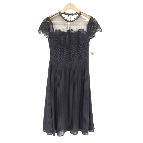 ザラ ZARA シースルー刺繍デザイン プリーツワンピース レディース import:M