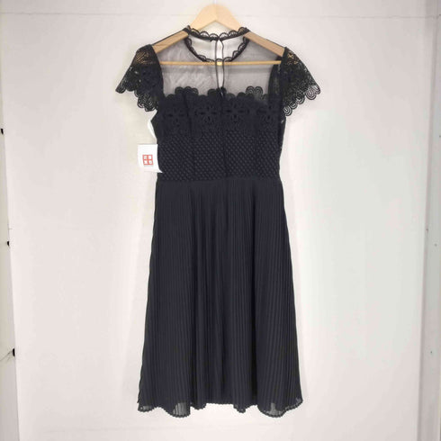 ザラ ZARA シースルー刺繍デザイン プリーツワンピース レディース import:M