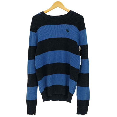 アバクロンビーアンドフィッチ Abercrombie & Fitch ロゴ刺繍 ボーダー ニット メンズ import:M