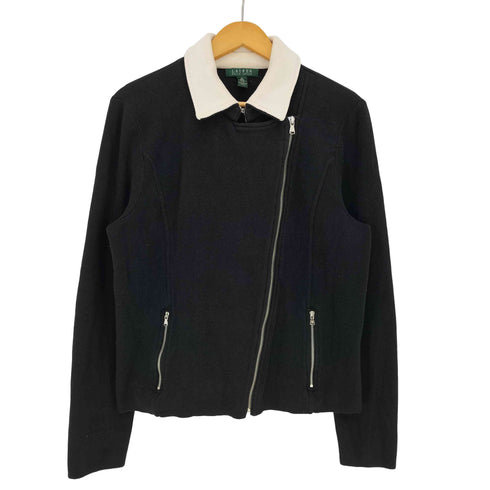 ローレンラルフローレン LAUREN RALPH LAUREN スウェット地 ダブルライダースジャケット レディース import:XL