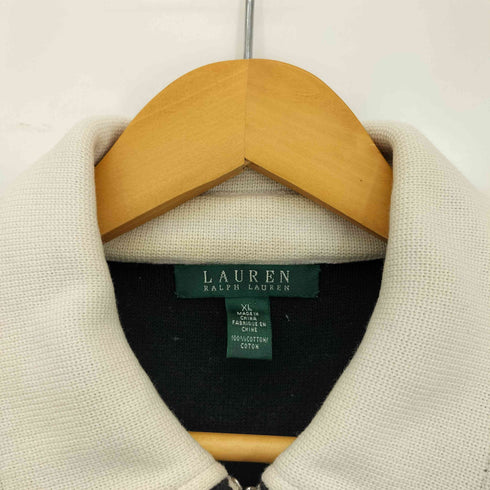 ローレンラルフローレン LAUREN RALPH LAUREN スウェット地 ダブルライダースジャケット レディース import:XL