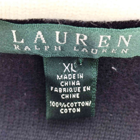 ローレンラルフローレン LAUREN RALPH LAUREN スウェット地 ダブルライダースジャケット レディース import:XL