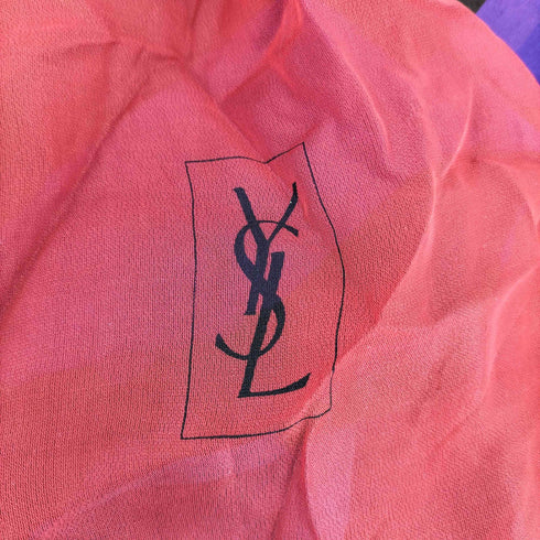 イヴサンローラン Yves Saint Laurent マルチカラーシアーシルクスカーフ レディース