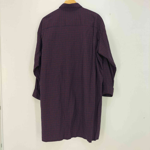 メゾンミハラヤスヒロ Maison MIHARA YASUHIRO チェック サイドスリット スナップボタン ロングシャツ メンズ