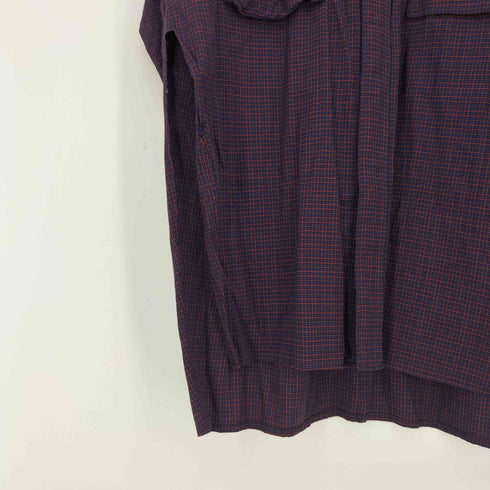 メゾンミハラヤスヒロ Maison MIHARA YASUHIRO チェック サイドスリット スナップボタン ロングシャツ メンズ