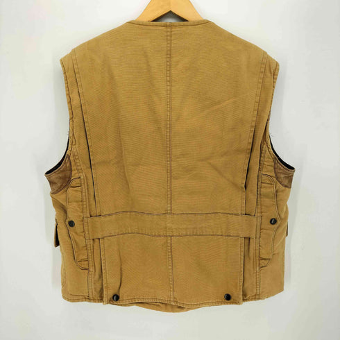 ポロバイラルフローレン Polo by RALPH LAUREN 90S レザー切替 裏地ブランケット ダック地 ハンティングベスト メンズ import:L