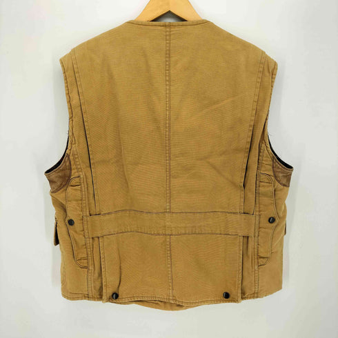 ポロバイラルフローレン Polo by RALPH LAUREN 90S レザー切替 裏地ブランケット ダック地 ハンティングベスト メンズ import:L