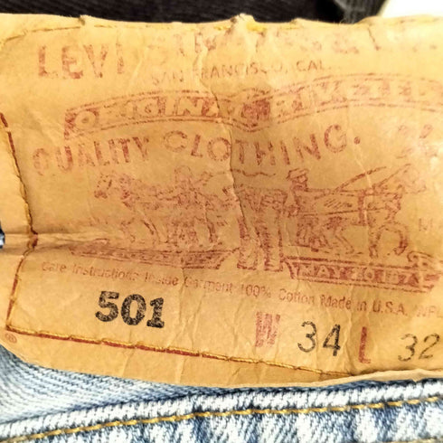 リーバイス Levis 00S 501 USA製 ボタン裏553 ストレートデニム メンズ W34/L32