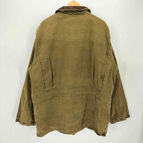 ウールリッチ WOOLRICH 90S ライナー付 襟レザー切替 ハンティングポケット ダック地 カバーオール ハンティング ジャケット メンズ import:L