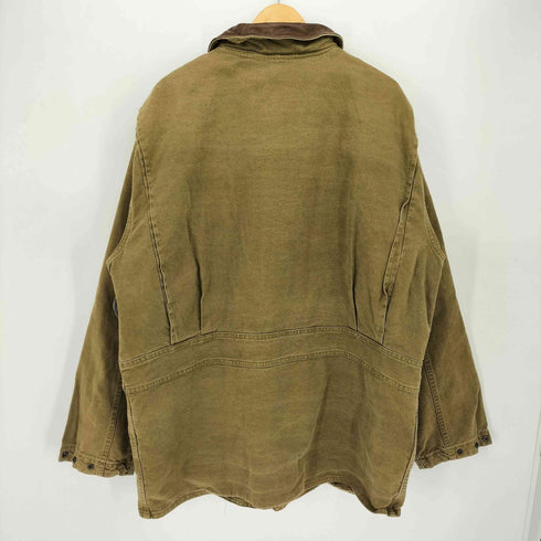 ウールリッチ WOOLRICH 90S ライナー付 襟レザー切替 ハンティングポケット ダック地 カバーオール ハンティング ジャケット メンズ import:L