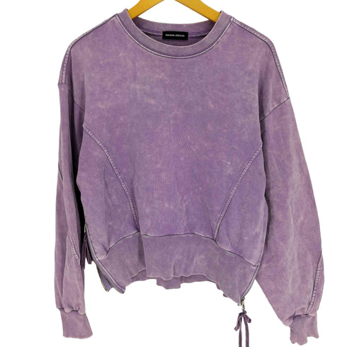メゾンスペシャル MAISON SPECIAL 23AW Side Zip Pigment Crew Neck Sweat サイドジップ ピグメント クルーネック スウェット トレーナー レディース FREE