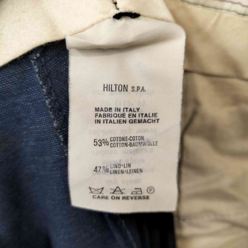 ヒルトン HILTON イタリア製 コットンリネン 2タックスラックス メンズ JPN:48