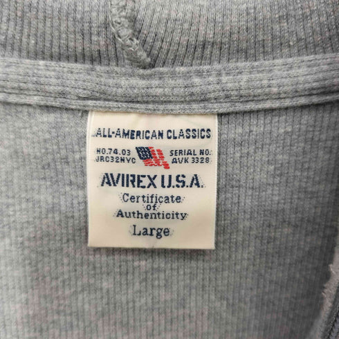 アヴィレックス AVIREX ジップアップリブパーカー メンズ JPN:L