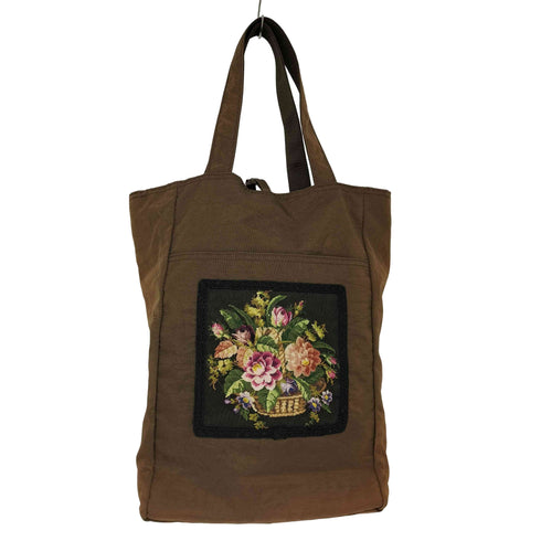 kuge michiko プチポアン 刺繍 ナイロンハンドバッグ レディース