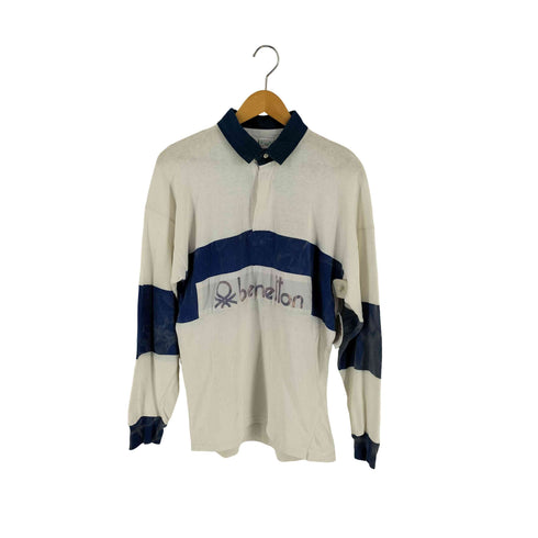 ベネトン BENETTON 80-90s イタリア製 ラガーシャツ メンズ import:XL