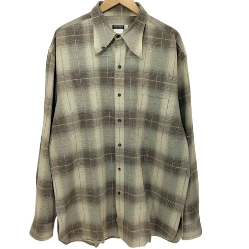 ジョルジオアルマーニ Giorgio Armani イタリア製 オンブレチェック L/S シャツ メンズ JPN:42