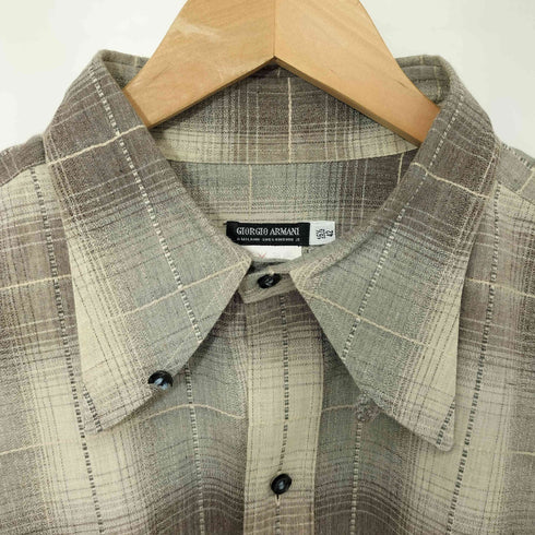 ジョルジオアルマーニ Giorgio Armani イタリア製 オンブレチェック L/S シャツ メンズ JPN:42
