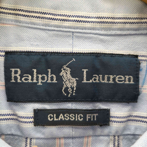 ラルフローレン RALPH LAUREN CLASSIC FIT ポニー 刺繍 ボタンダウン L/S ストライプ シャツ メンズ