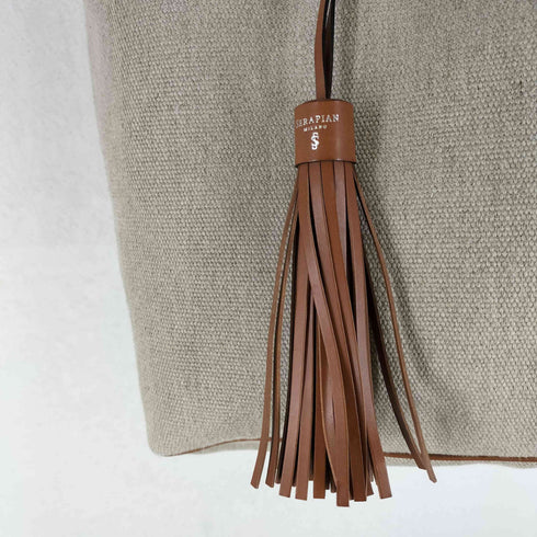 セラピアン SERAPIAN レザーハンドル キャンバス トートバッグ メンズ