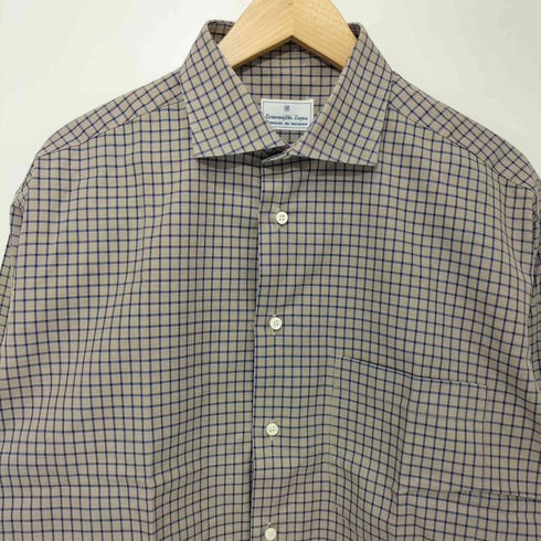 エルメネジルドゼニア Ermenegildo Zegna スイス製 ホリゾンタルカラー L/Sシャツ メンズ