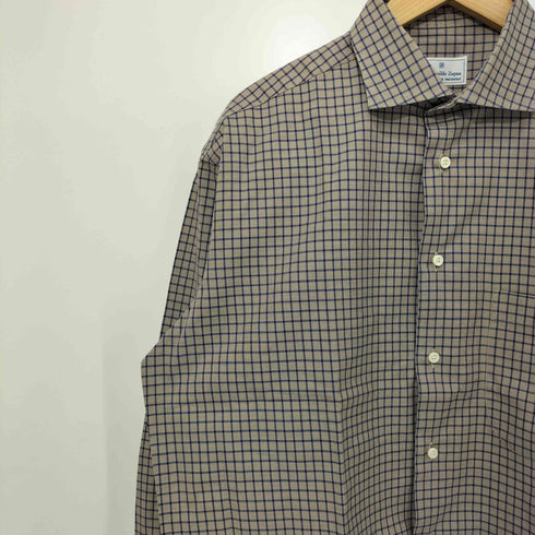 エルメネジルドゼニア Ermenegildo Zegna スイス製 ホリゾンタルカラー L/Sシャツ メンズ