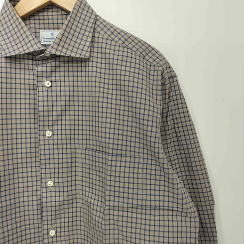 エルメネジルドゼニア Ermenegildo Zegna スイス製 ホリゾンタルカラー L/Sシャツ メンズ