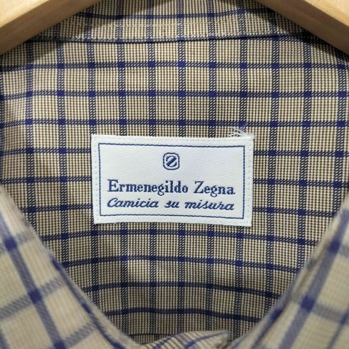 エルメネジルドゼニア Ermenegildo Zegna スイス製 ホリゾンタルカラー L/Sシャツ メンズ