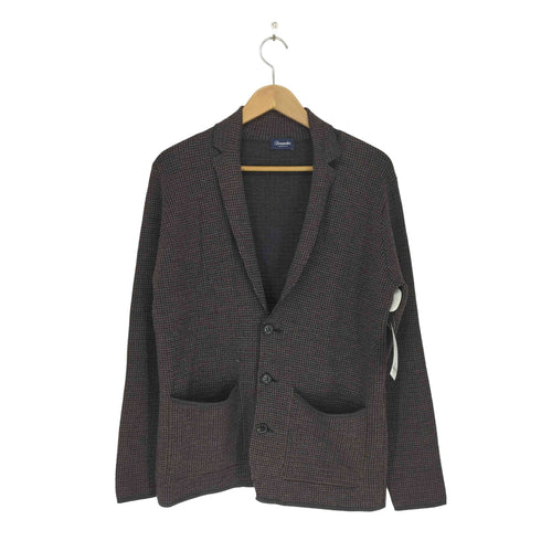 ドルモア Drumohr 千鳥格子 シングルテーラードニットジャケット メンズ JPN:46