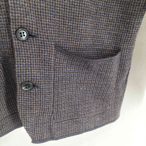 ドルモア Drumohr 千鳥格子 シングルテーラードニットジャケット メンズ JPN:46