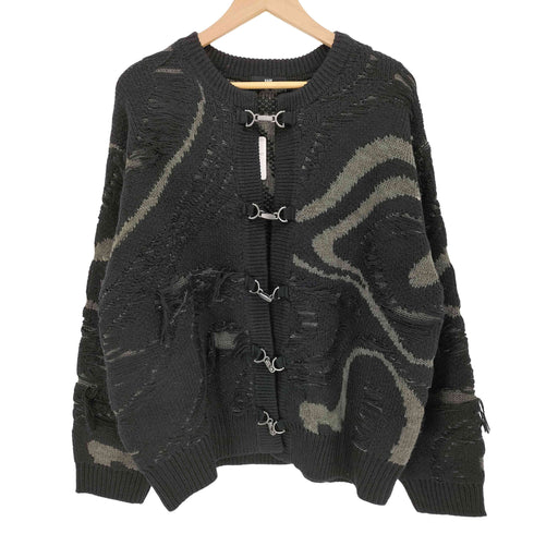 ハレ HARE 24AW メタルボタン フリンジニット カーディガン メンズ FREE