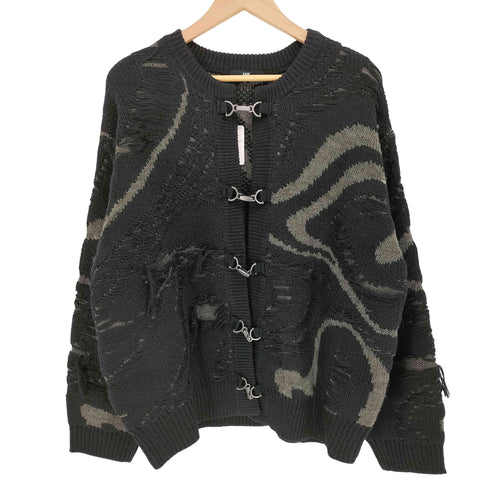 ハレ HARE 24AW メタルボタン フリンジニット カーディガン メンズ FREE