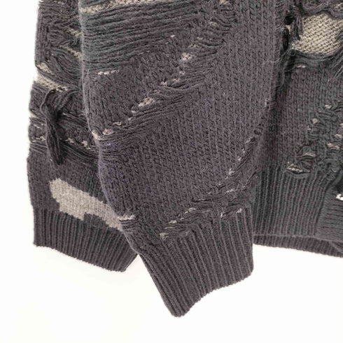 ハレ HARE 24AW メタルボタン フリンジニット カーディガン メンズ FREE