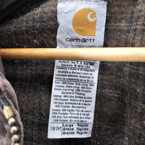 カーハート Carhartt 裏地ブランケット ダック チョアコート ウエスタンヨーク チョコレート メンズ Large Regular