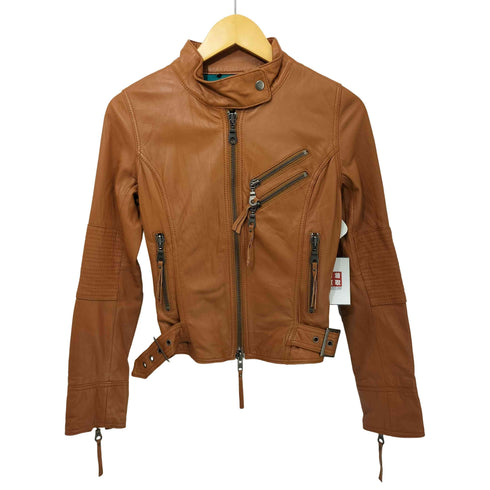 Y2K ラムレザー シングルライダース ジャケット レディース 02