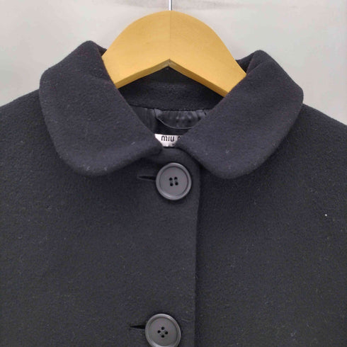 ミュウミュウ miu miu 19AW イタリア製 VIRGIN WOOL CASHMERE バージンウール カシミヤ混 5B ステンカラー コート レディース EUR:38