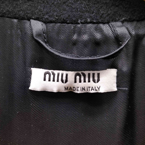 ミュウミュウ miu miu 19AW イタリア製 VIRGIN WOOL CASHMERE バージンウール カシミヤ混 5B ステンカラー コート レディース EUR:38