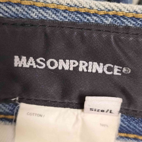 メイソンプリンス mason prince VINTAGE加工 レザーパッチ ワイドデニムパンツ メンズ JPN:3