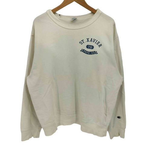 チャンピオン Champion バータグ復刻 目あり フロントプリント クルーネック スウェットシャツ メンズ import:L