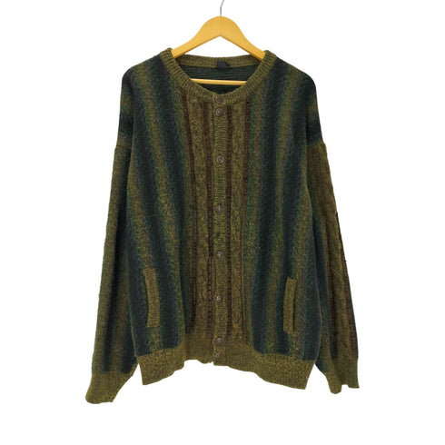 Eugenio Diaz GRUNGE STRIPED MOHAIR CARDIGAN モヘア ポリ アクリル スエード パイピング マルチストライプ シャギー ニット カーディガン 毛長 グランジ メンズ 7