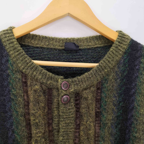Eugenio Diaz GRUNGE STRIPED MOHAIR CARDIGAN モヘア ポリ アクリル スエード パイピング マルチストライプ シャギー ニット カーディガン 毛長 グランジ メンズ 7