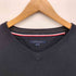 トミーヒルフィガー TOMMY HILFIGER ロゴ刺繍 Vネック コットンニット メンズ import:L