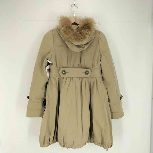 バーバリーブルーレーベル BURBERRY BLUE LABEL 裏地チェックライナー ラクーンファー フードコート レディース 38